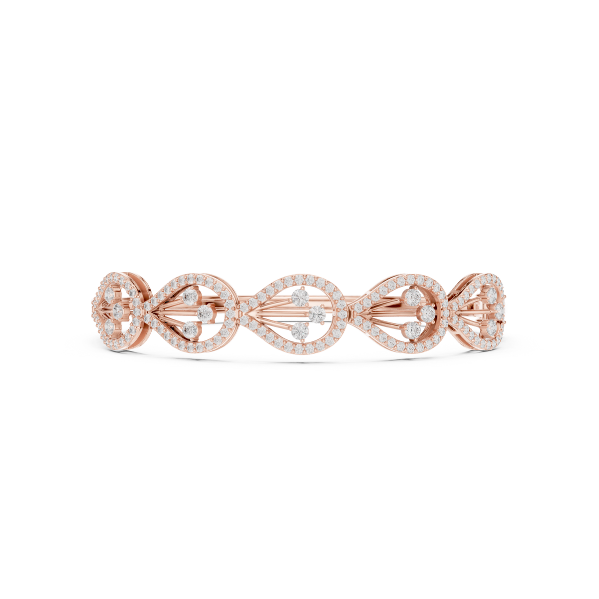 Pave Loop and Cluster Diamond Bangle