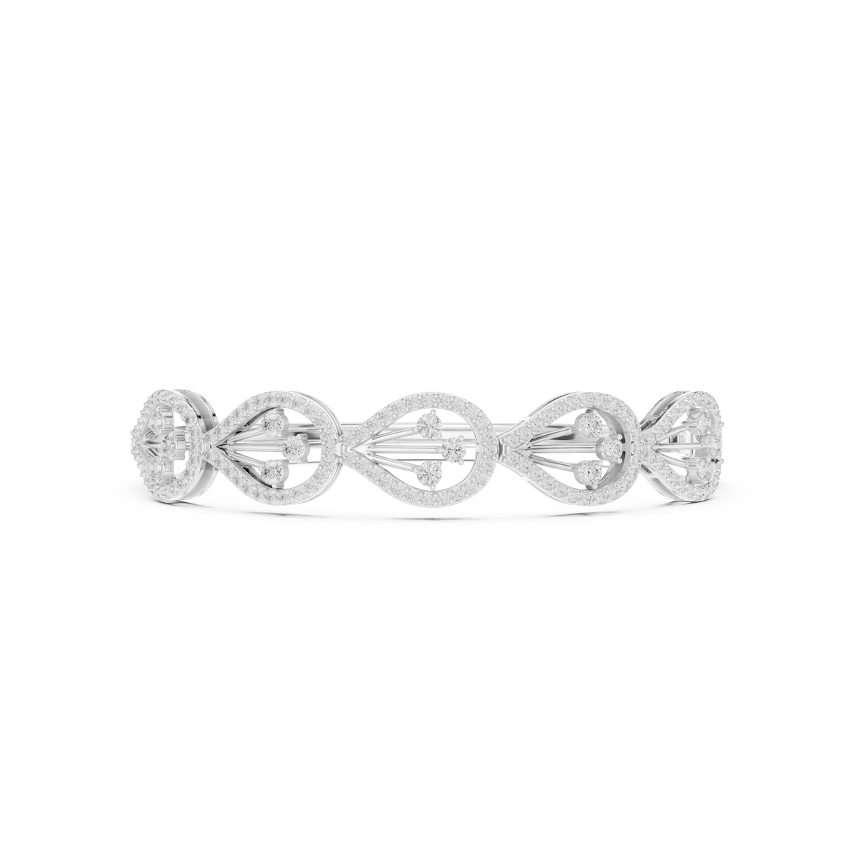 Pave Loop and Cluster Diamond Bangle