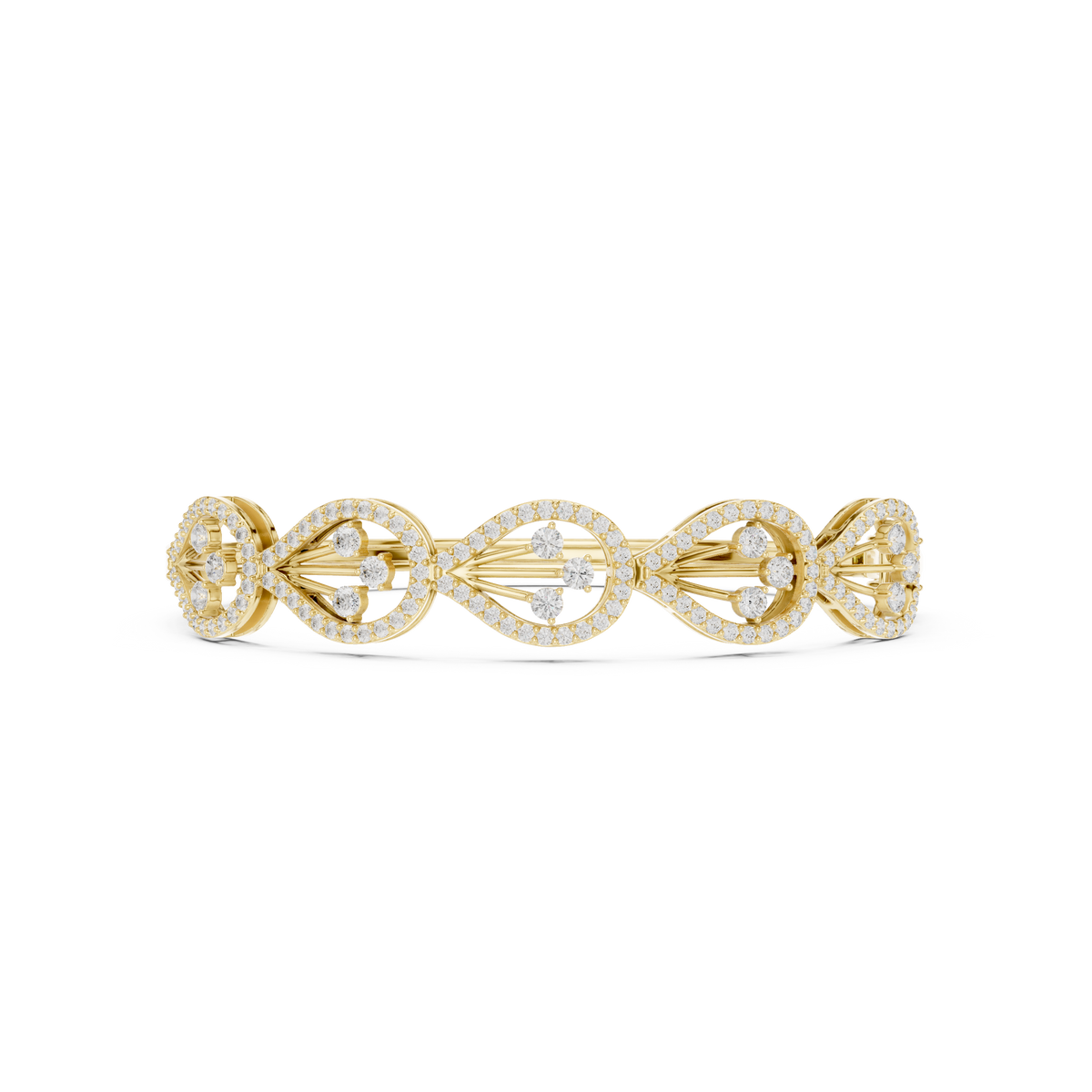 Pave Loop and Cluster Diamond Bangle