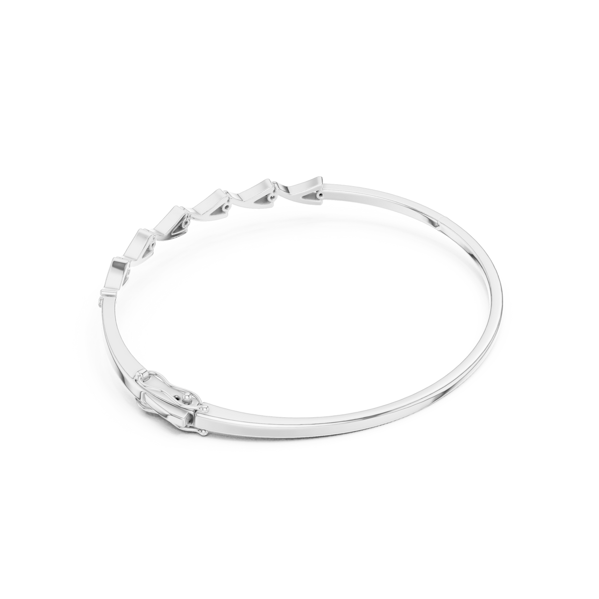 Gold Chevron Diamond Bangle