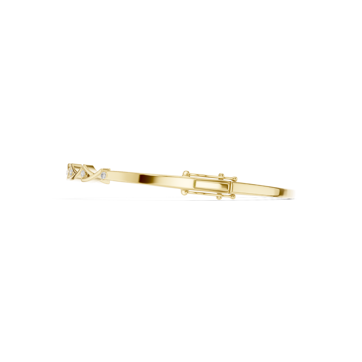Gold Chevron Diamond Bangle