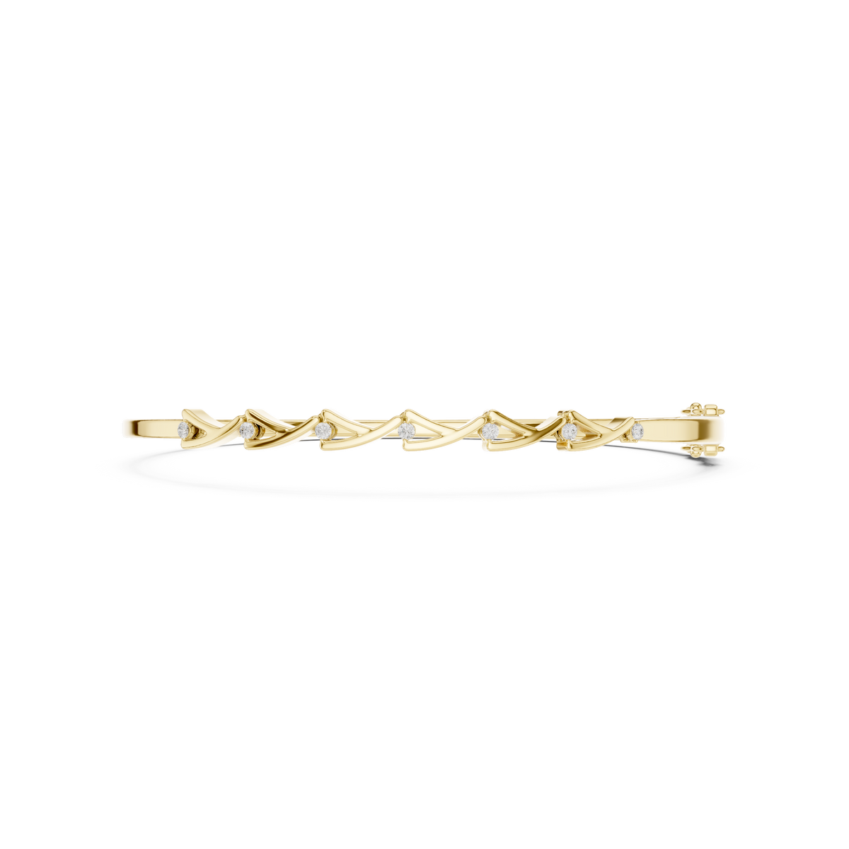 Gold Chevron Diamond Bangle