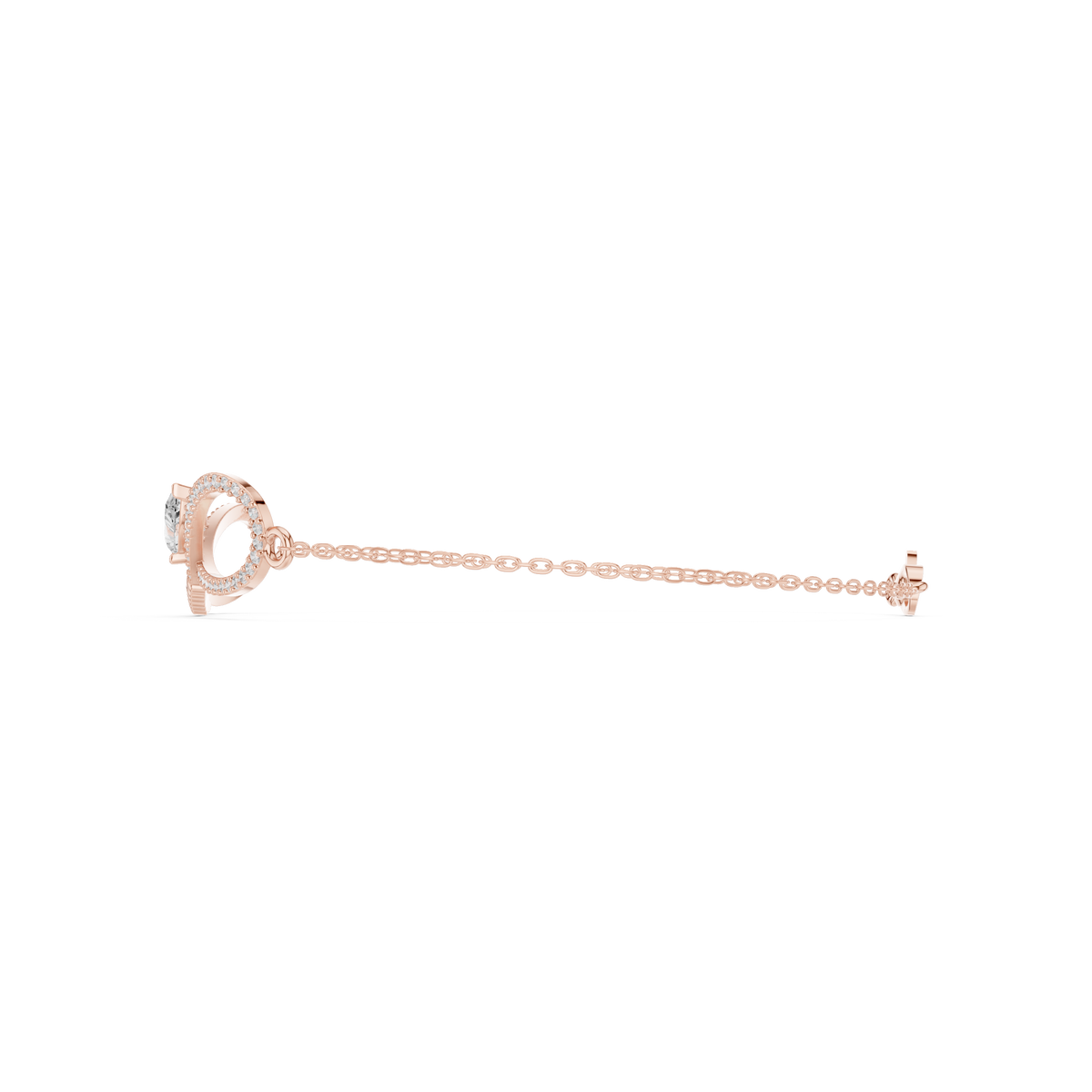Pave Infinity Pear Diamond Chain Bracelet