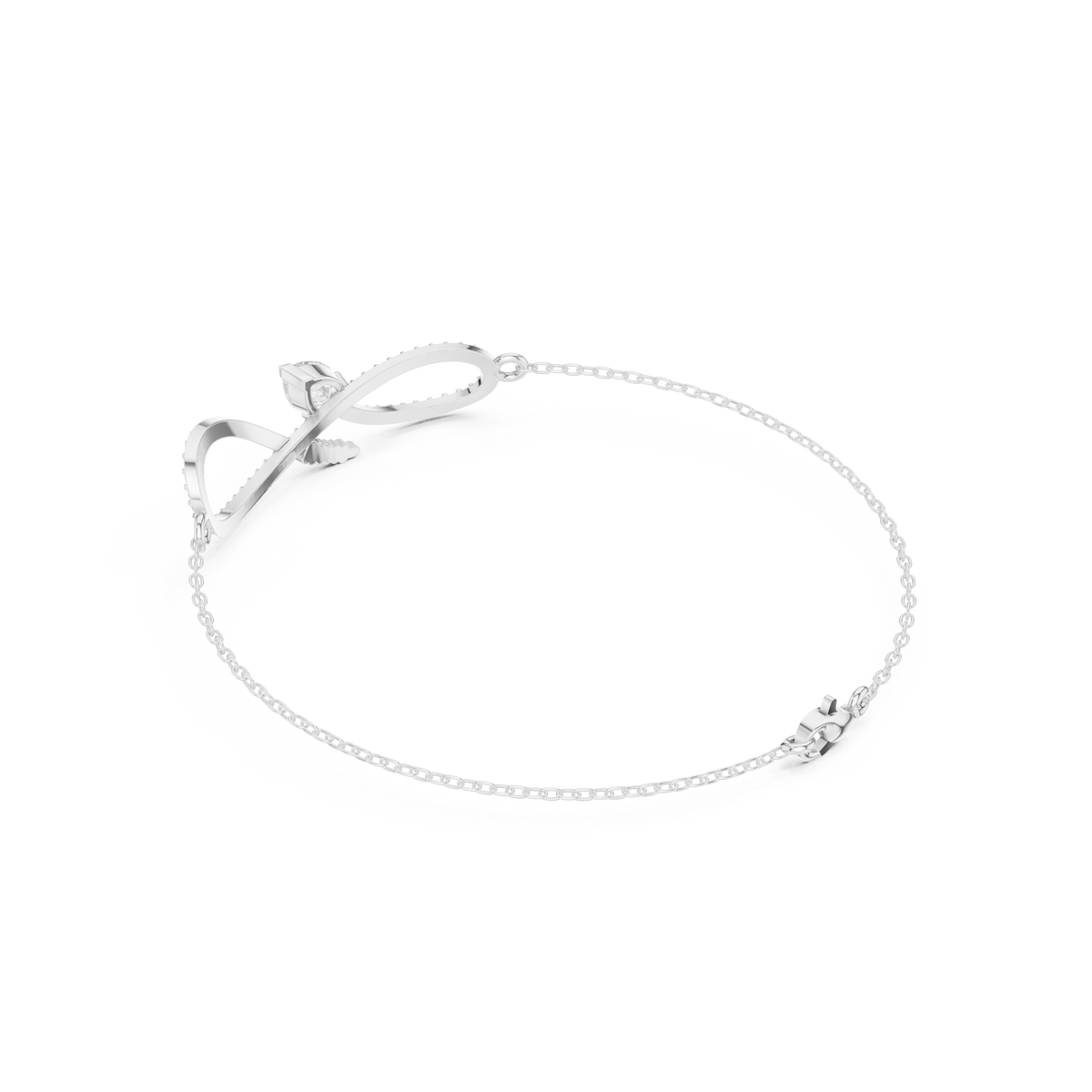 Pave Infinity Pear Diamond Chain Bracelet