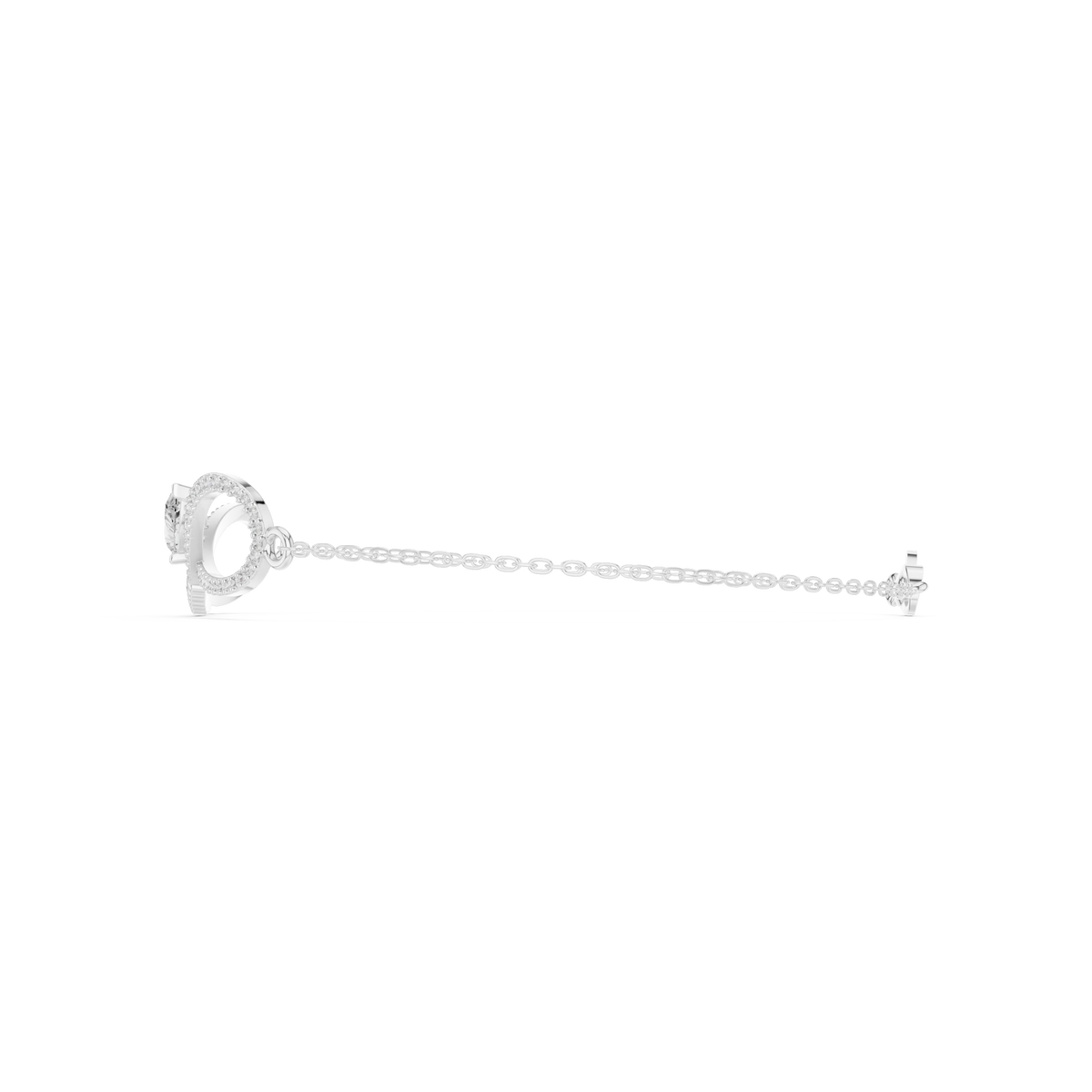 Pave Infinity Pear Diamond Chain Bracelet
