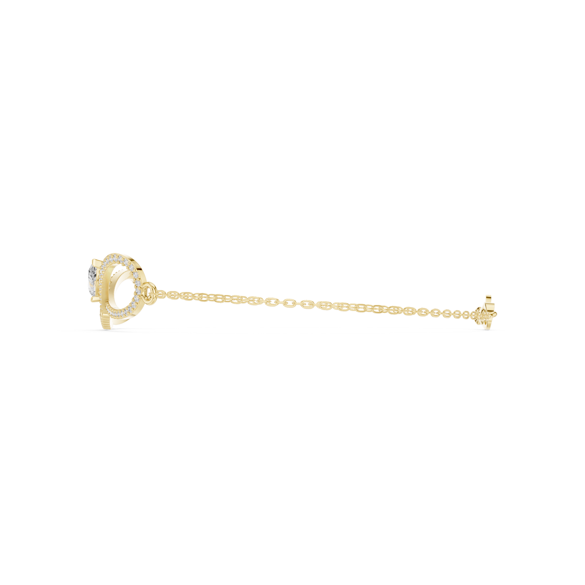 Pave Infinity Pear Diamond Chain Bracelet