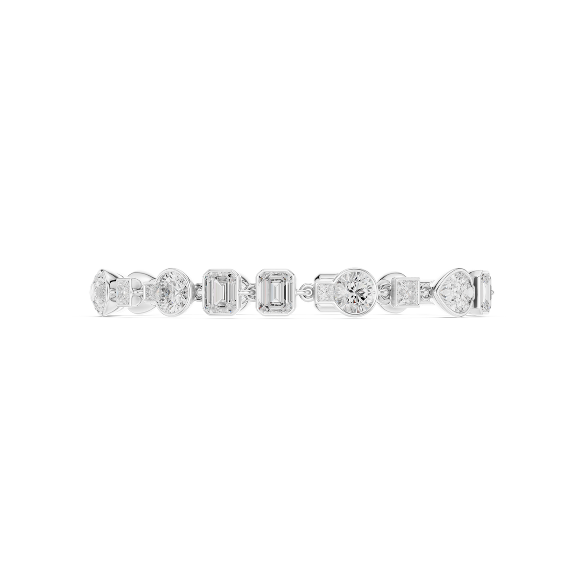 سوار بألماس متنوع القطع بإطار محيط in White Gold - VYKA Diamonds