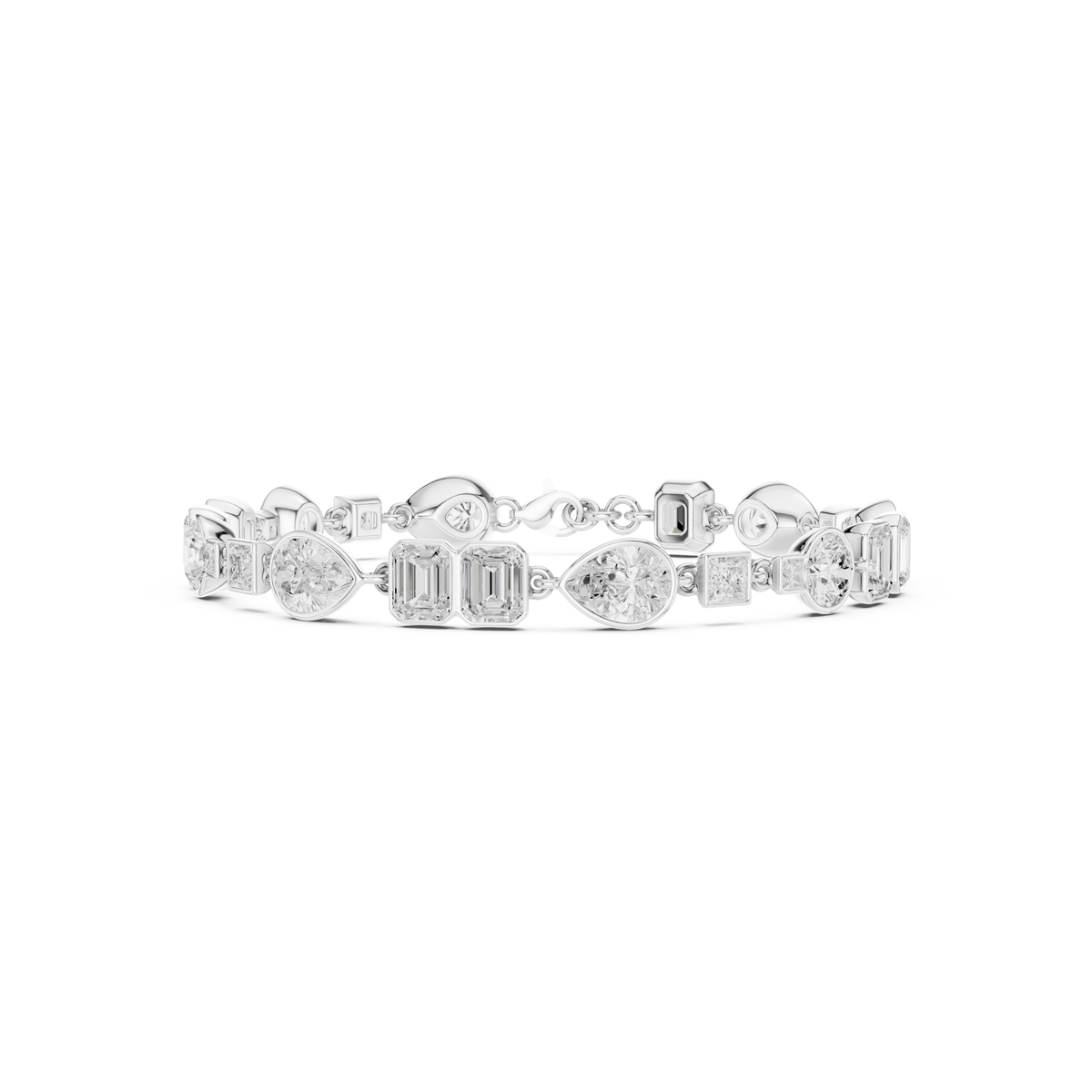 سوار بألماس متنوع القطع بإطار محيط in White Gold - VYKA Diamonds