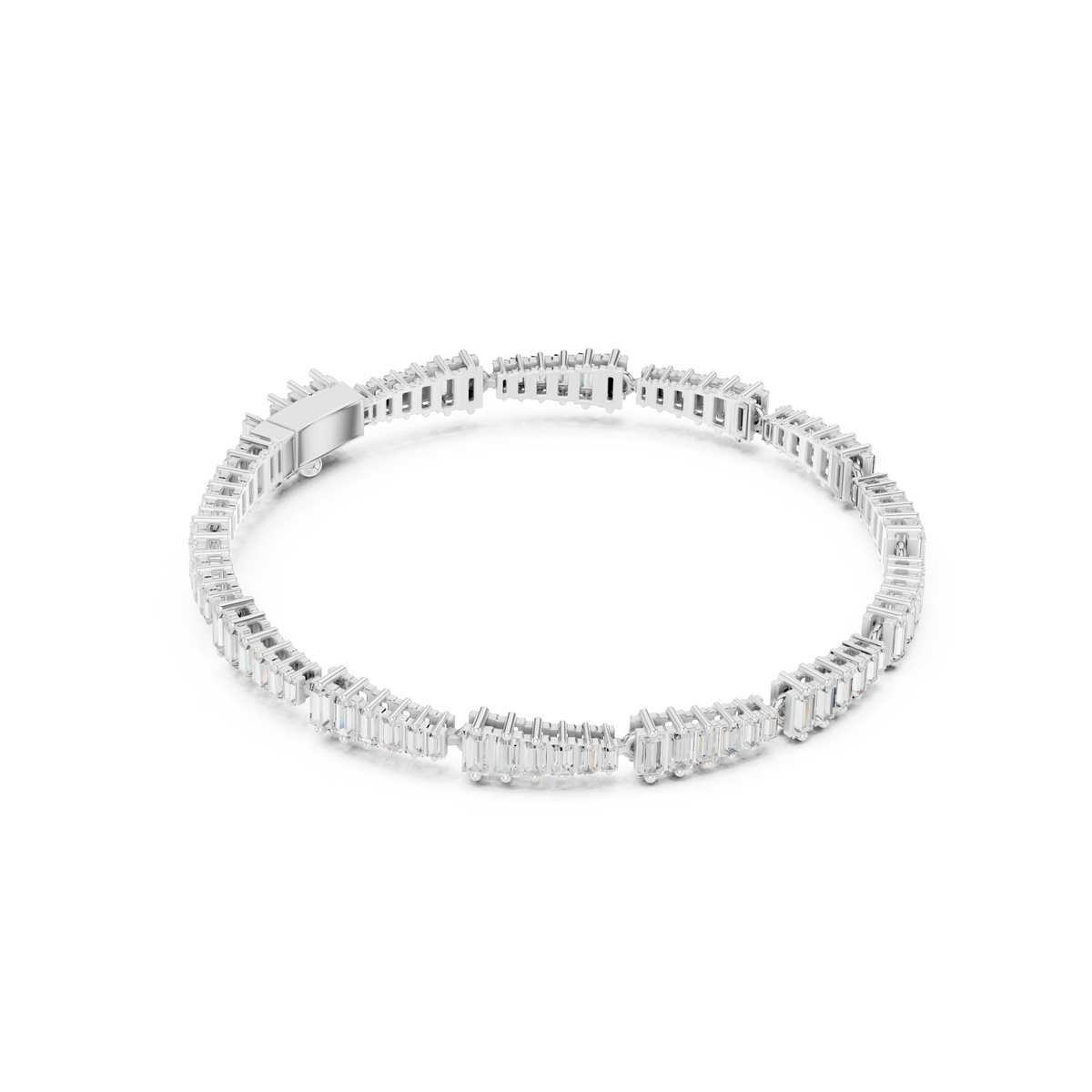 Graduated Baguette Diamond Tennis Bracelet