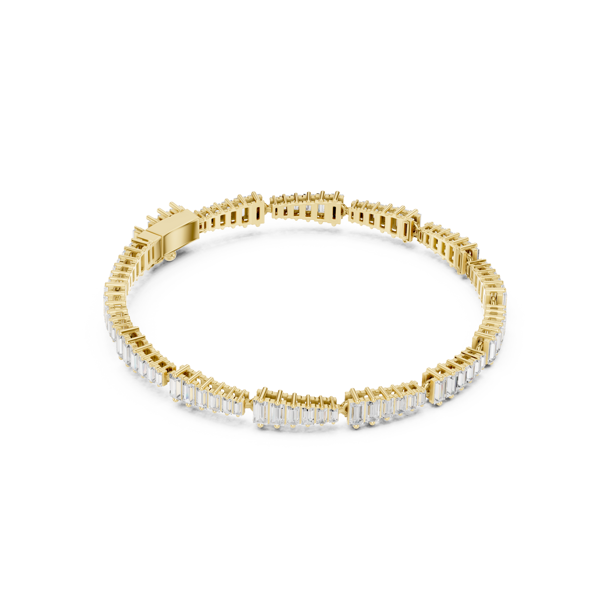 سوار تنس بألماس باغيت متدرّج in Yellow Gold - VYKA Diamonds