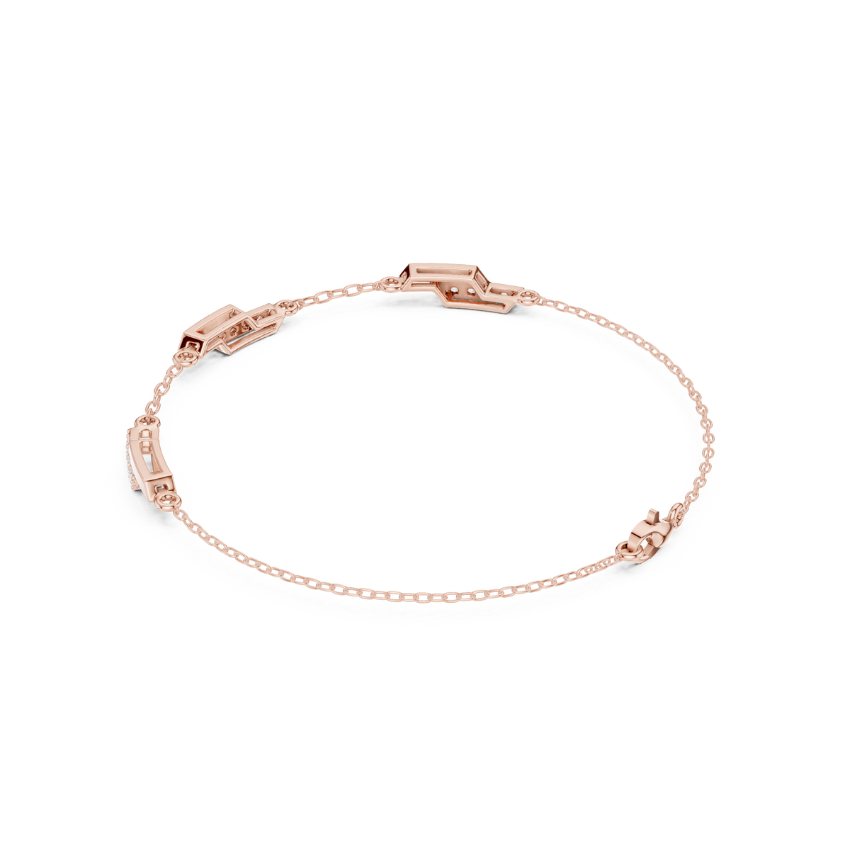 Pave Bar Station Chain Bracelet