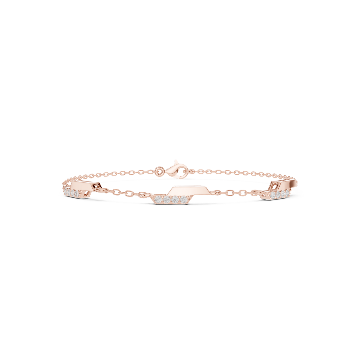 Pave Bar Station Chain Bracelet