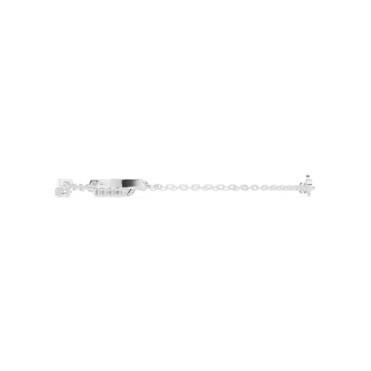 سوار سلسلة بمحطات قضبان باڤيه in White Gold - VYKA Diamonds