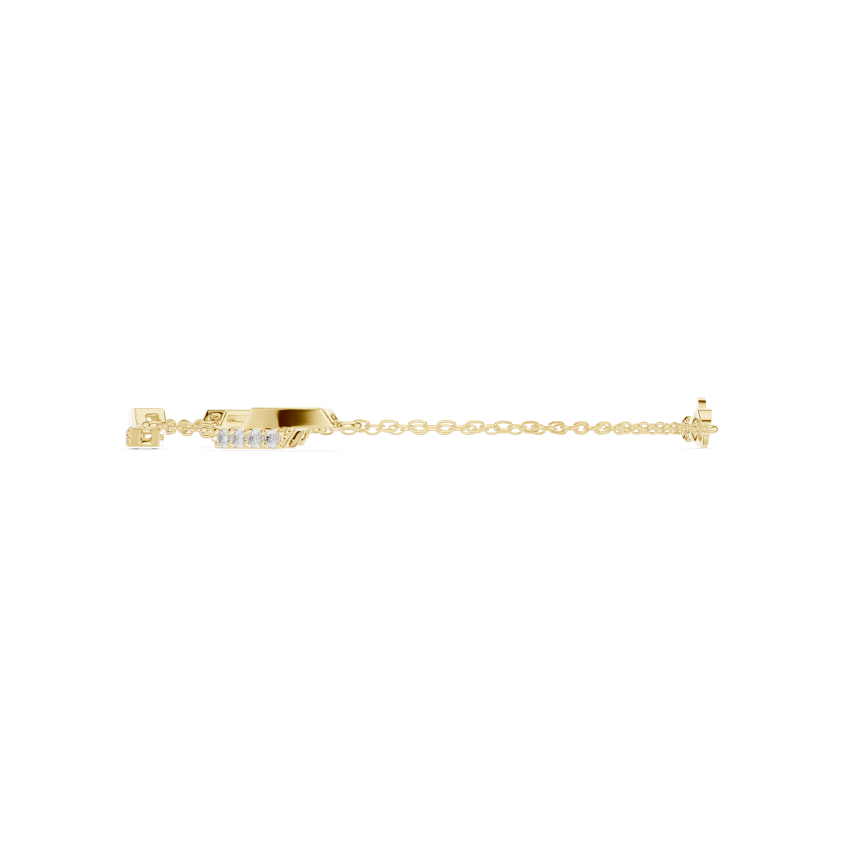 Pave Bar Station Chain Bracelet