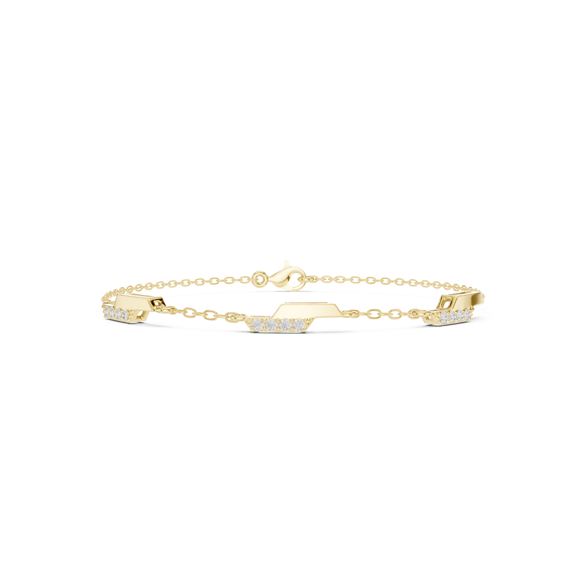 Pave Bar Station Chain Bracelet