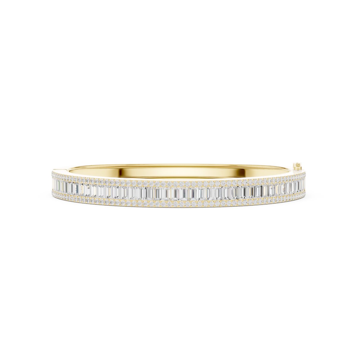 سوار صلب بالألماس باڤيه وباغيت بترصيع القناة in Yellow Gold - VYKA Diamonds