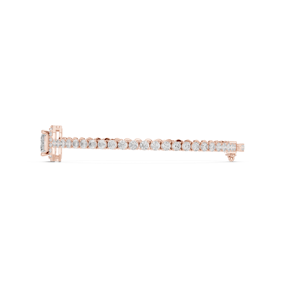 سوار تنس بألماس إمرلد بهالة in Rose Gold - VYKA Diamonds