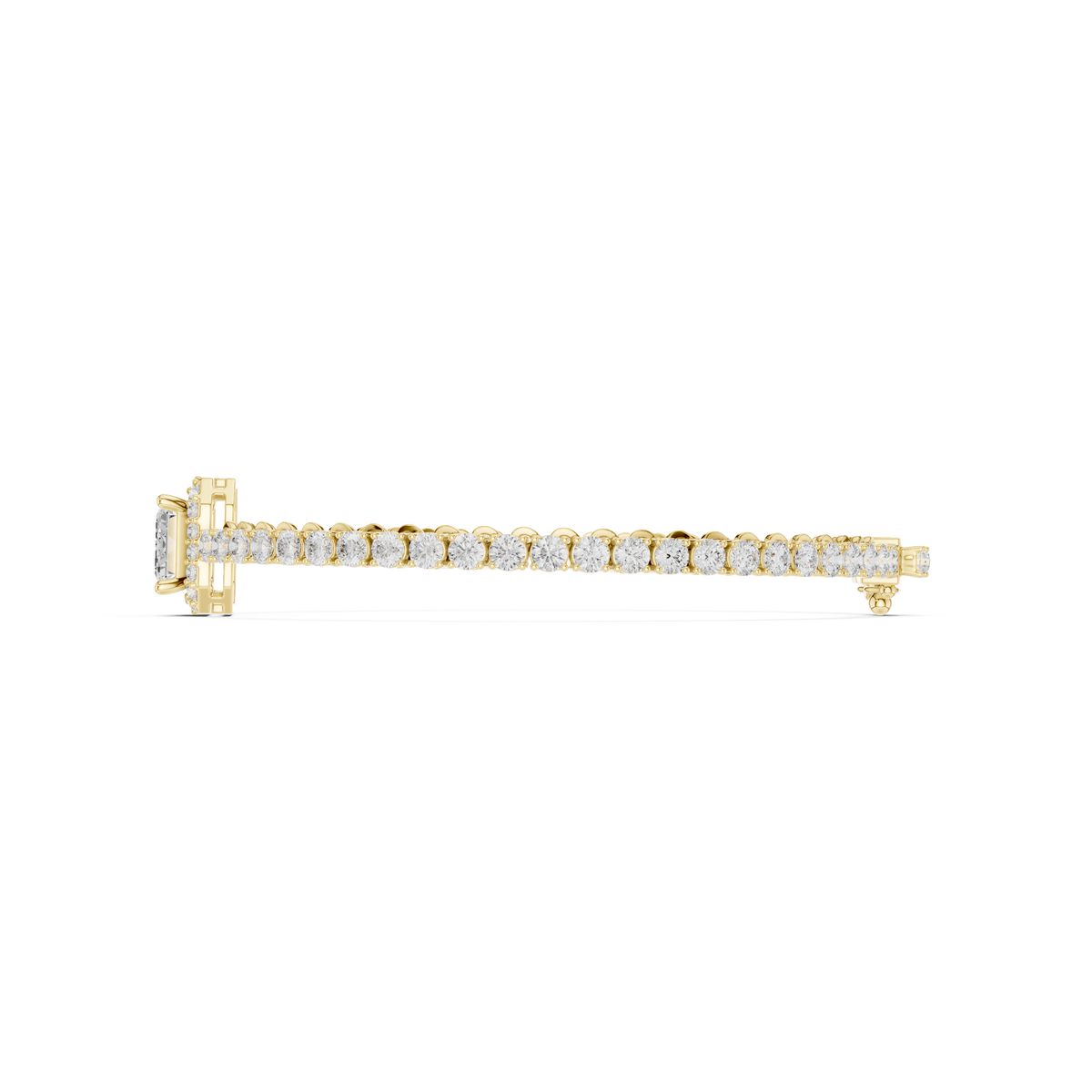 سوار تنس بألماس إمرلد بهالة in Yellow Gold - VYKA Diamonds