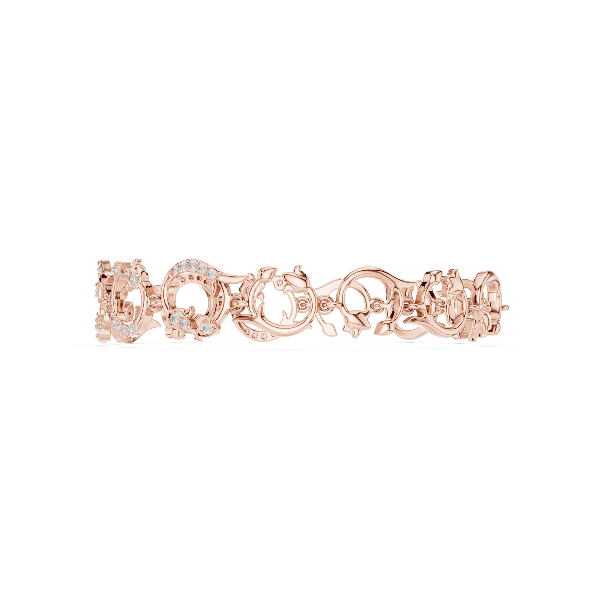 Scroll Link Diamond Bracelet