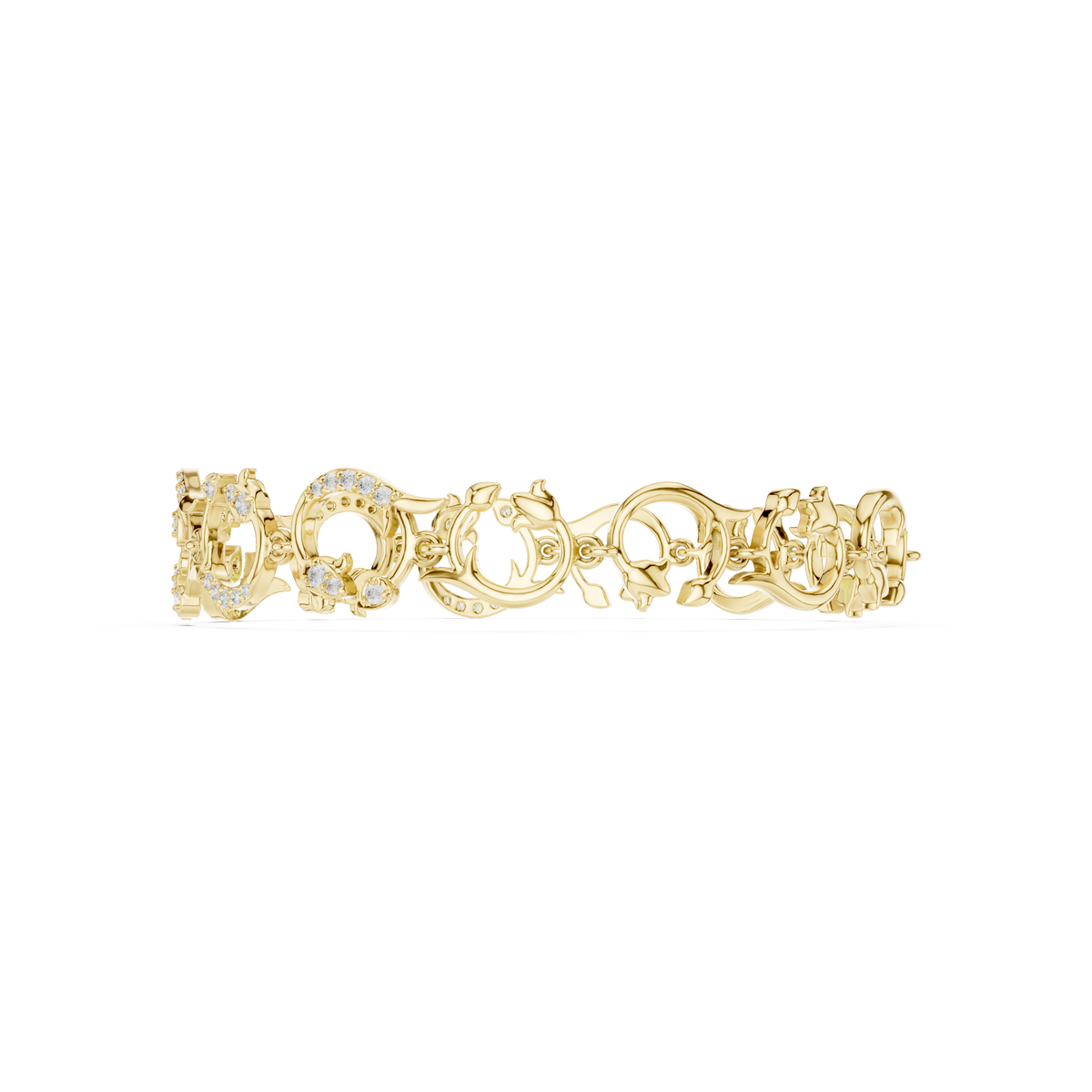 Scroll Link Diamond Bracelet