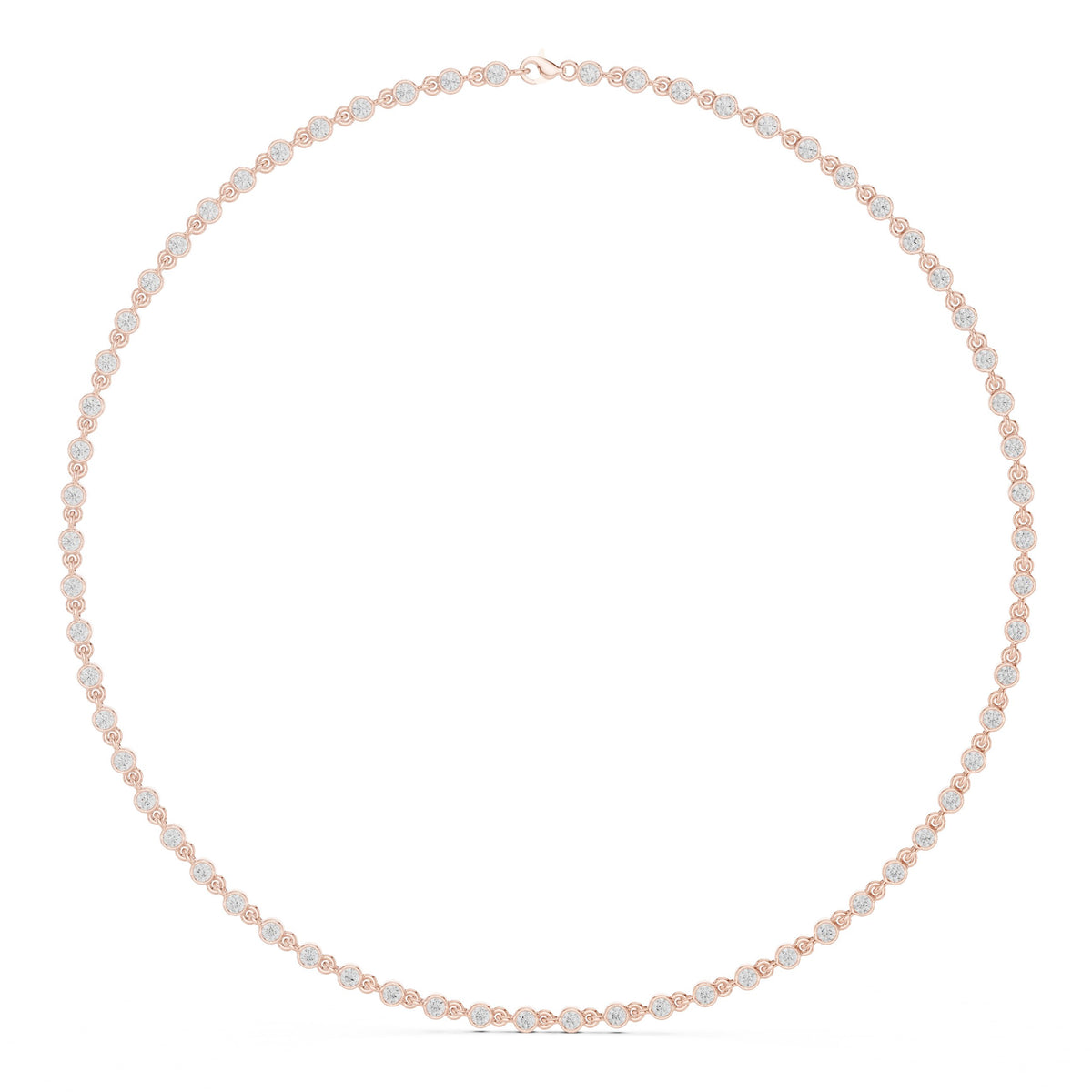 عقد بمحطات ألماس مستدير بإطار وحلقات ذهبية in Rose Gold - VYKA Diamonds