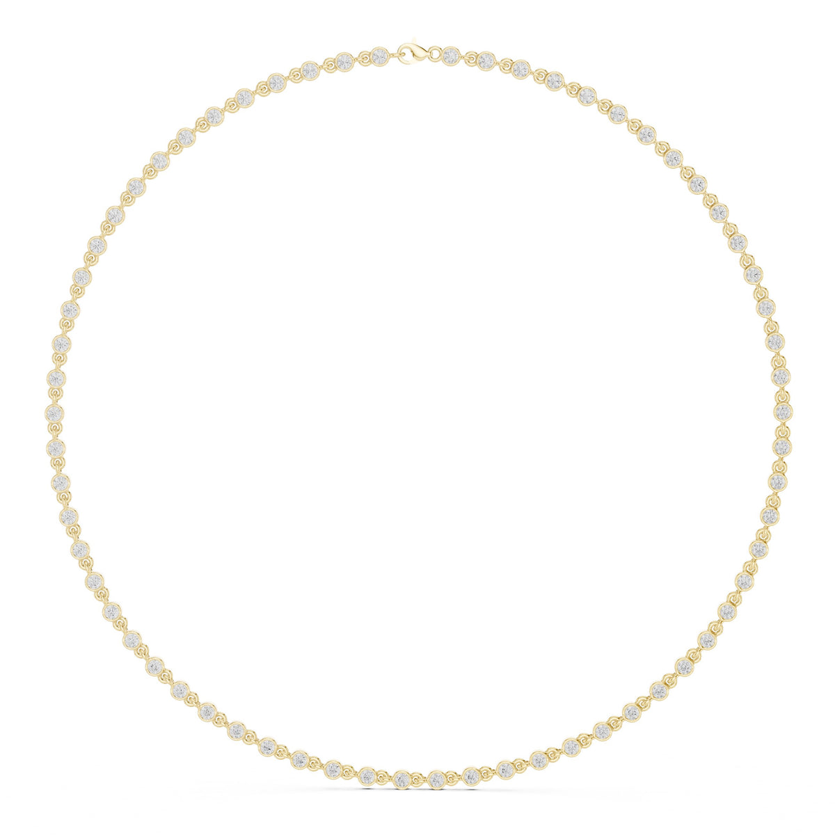 عقد بمحطات ألماس مستدير بإطار وحلقات ذهبية in Yellow Gold - VYKA Diamonds