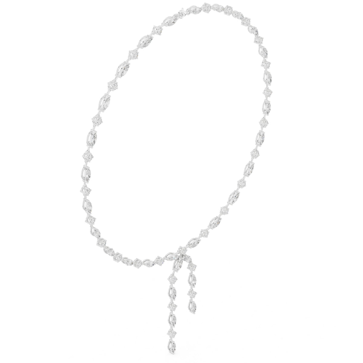 Marquise and Round Diamond Lariat Necklace