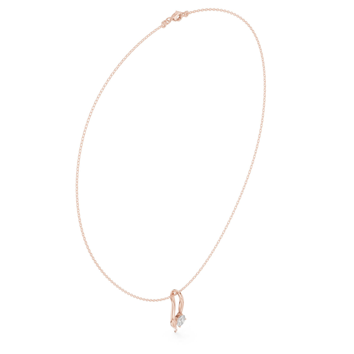 عقد بدلّاية سوليتير على شكل زهرة كالا in Rose Gold - VYKA Diamonds