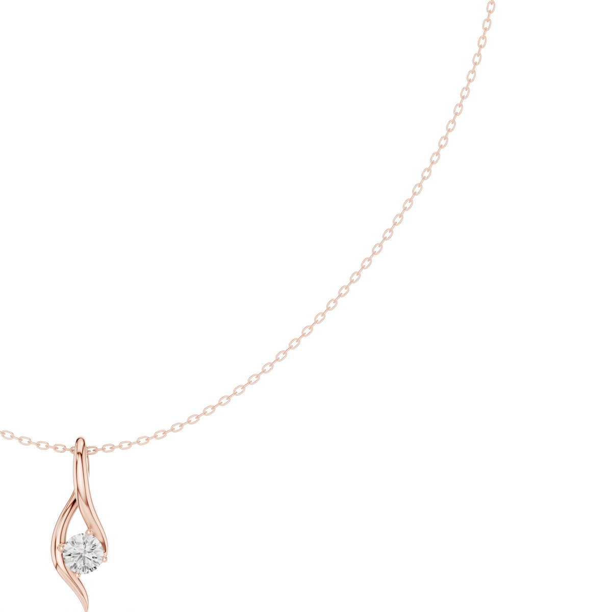 عقد بدلّاية سوليتير على شكل زهرة كالا in Rose Gold - VYKA Diamonds