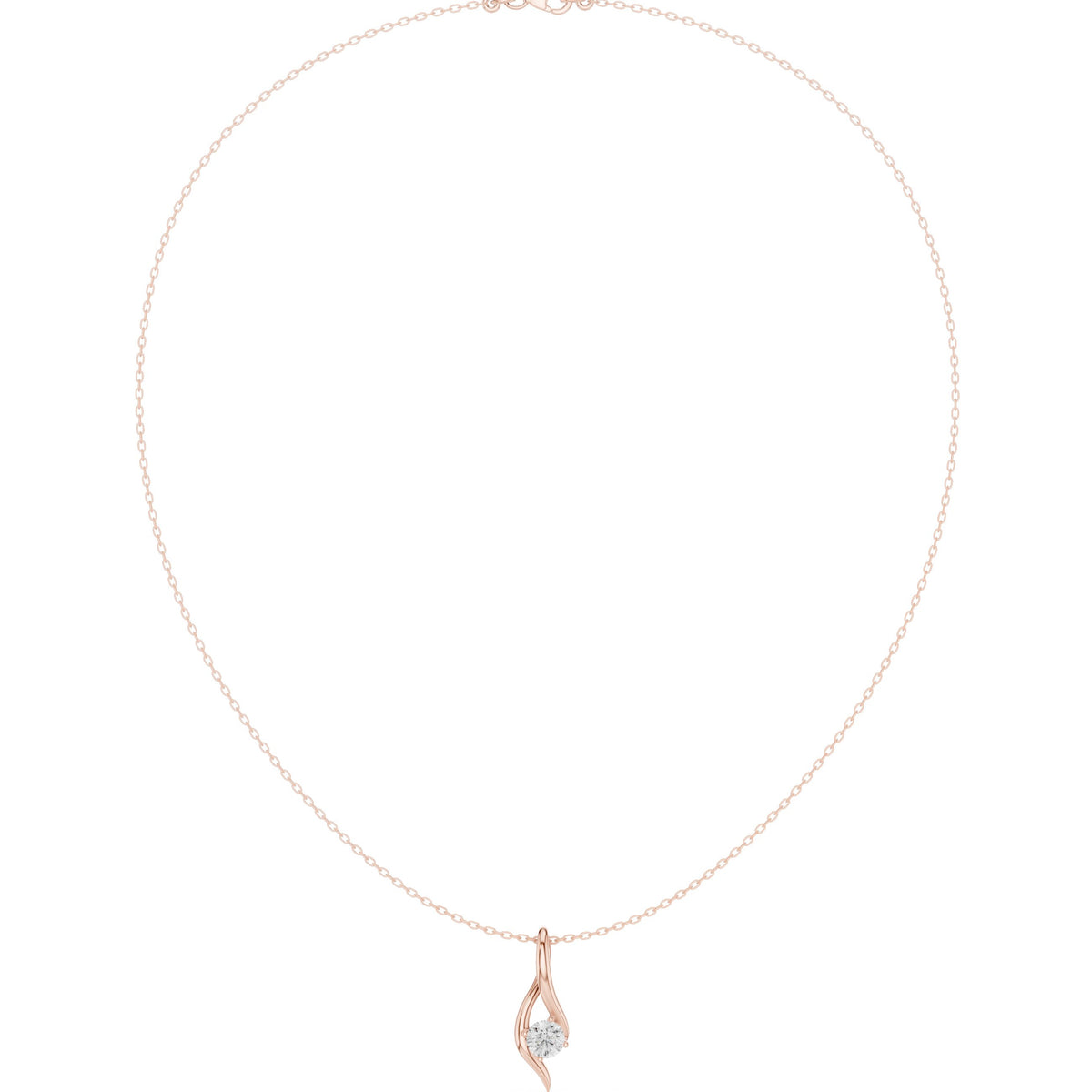 عقد بدلّاية سوليتير على شكل زهرة كالا in Rose Gold - VYKA Diamonds