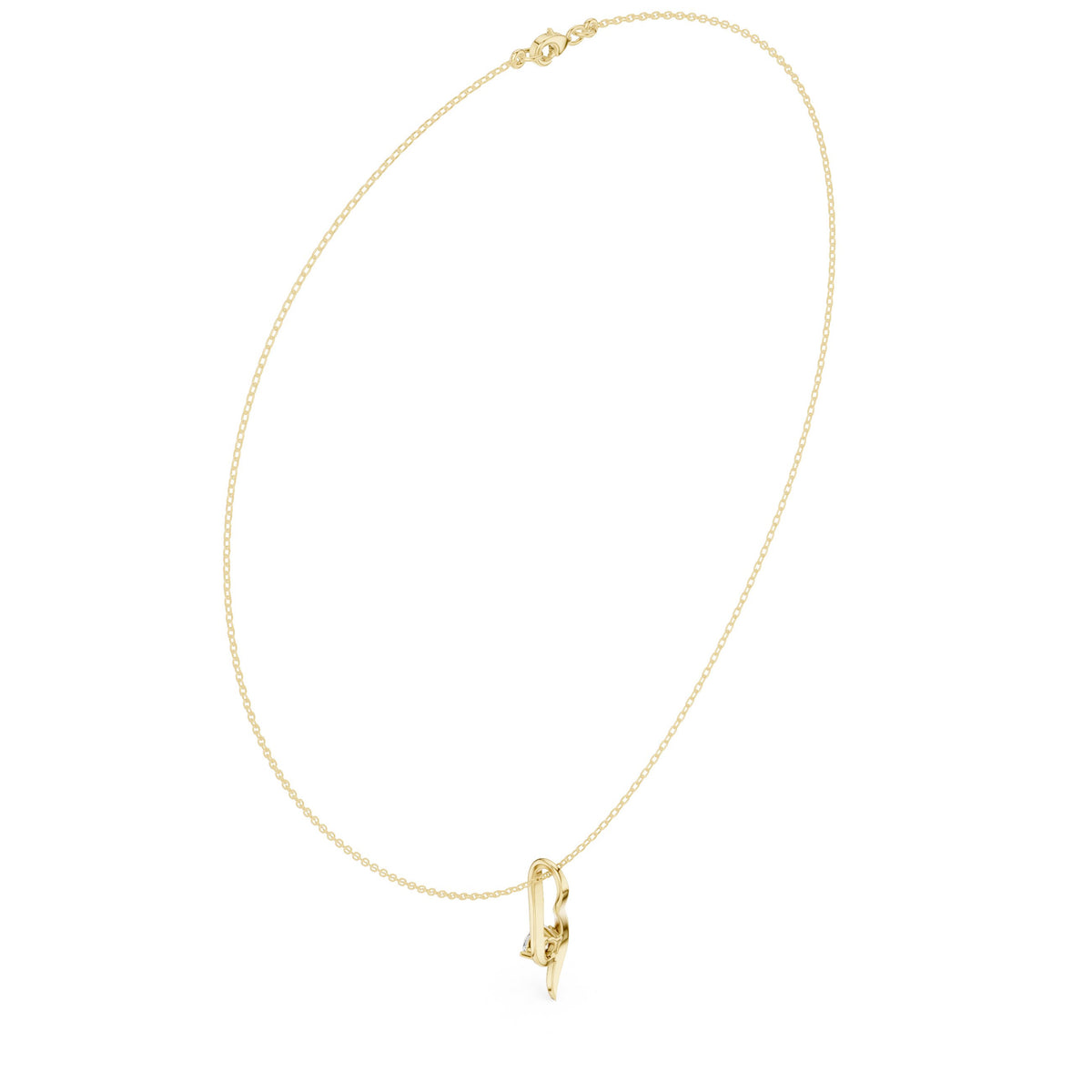 Calla Lily Solitaire Diamond Pendant Necklace