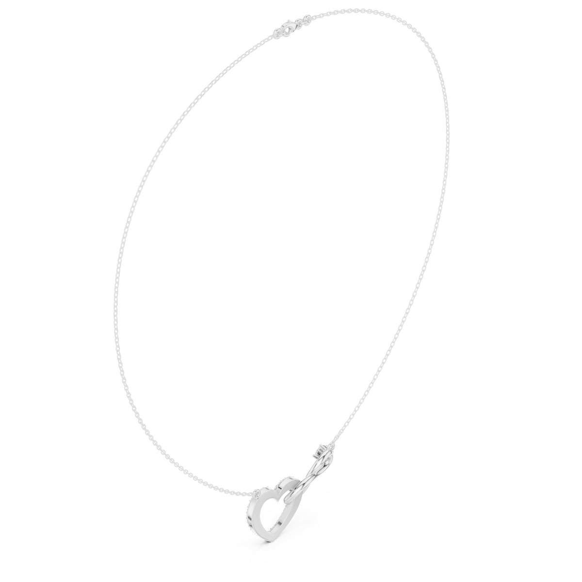 عقد إنفينيتي بقلب من ألماس الباڤيه in White Gold - VYKA Diamonds