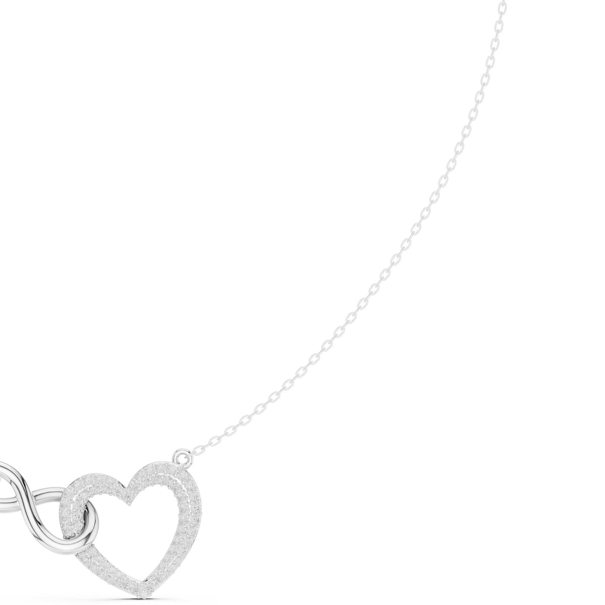 Infinity and Pave Heart Diamond Necklace