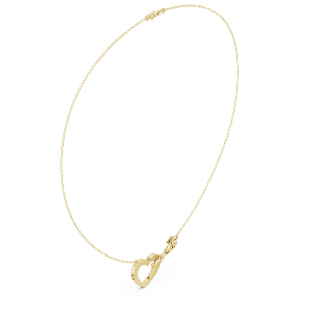 Infinity and Pave Heart Diamond Necklace
