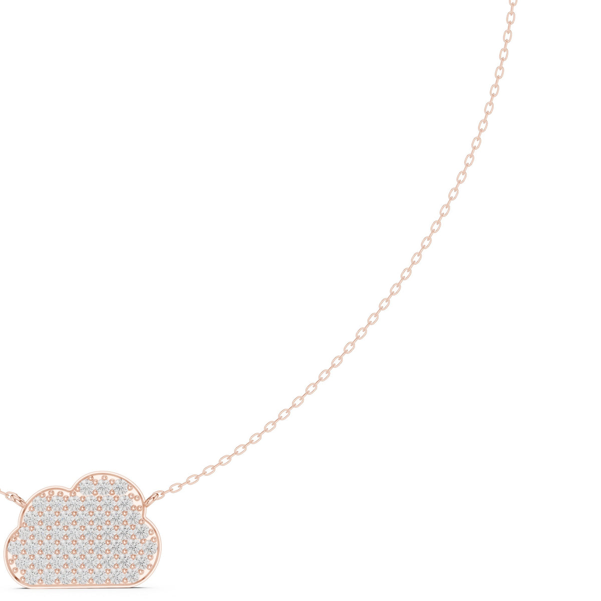 عقد على شكل غيمة من ألماس الباڤيه in Rose Gold - VYKA Diamonds