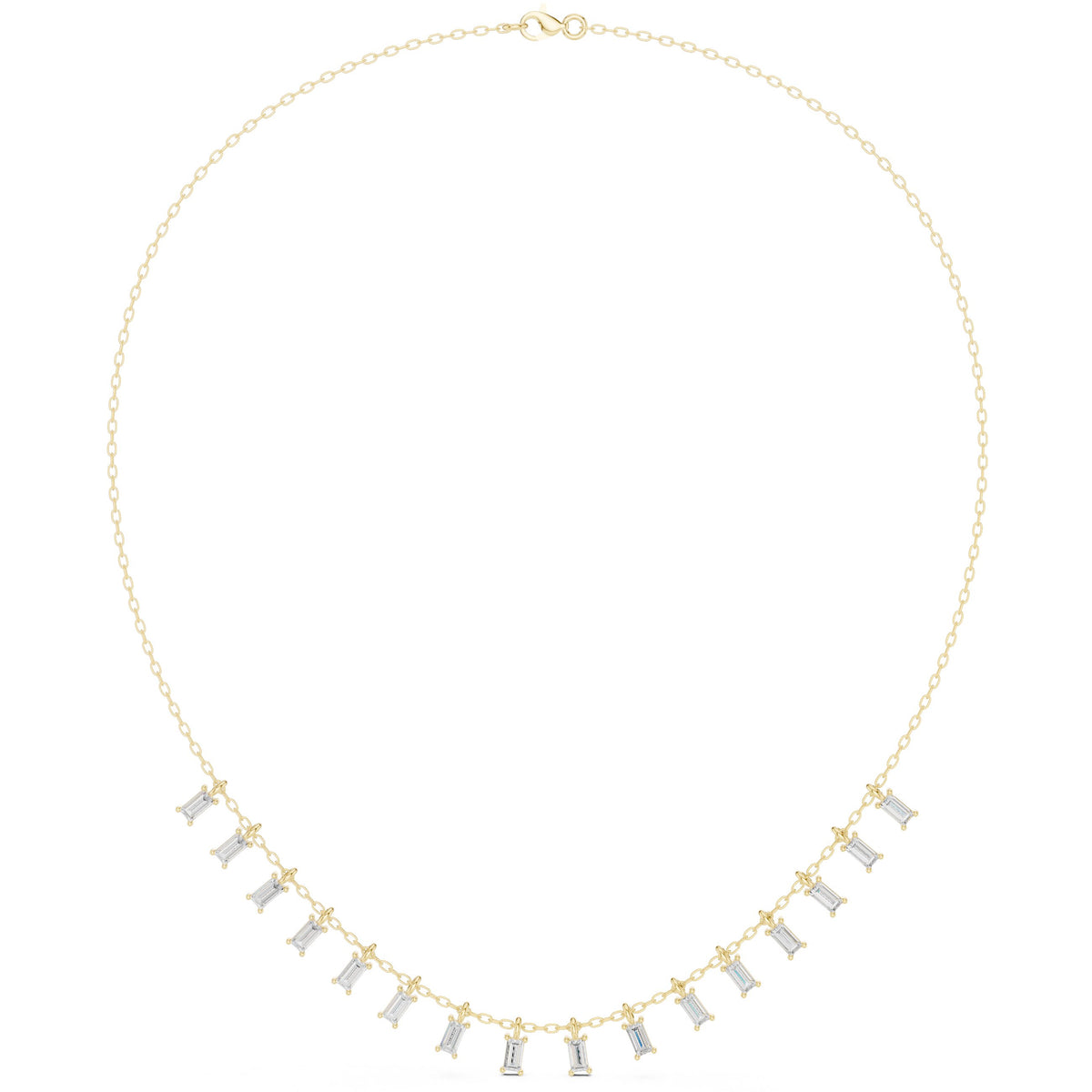 Baguette Fringe Diamond Station Necklace