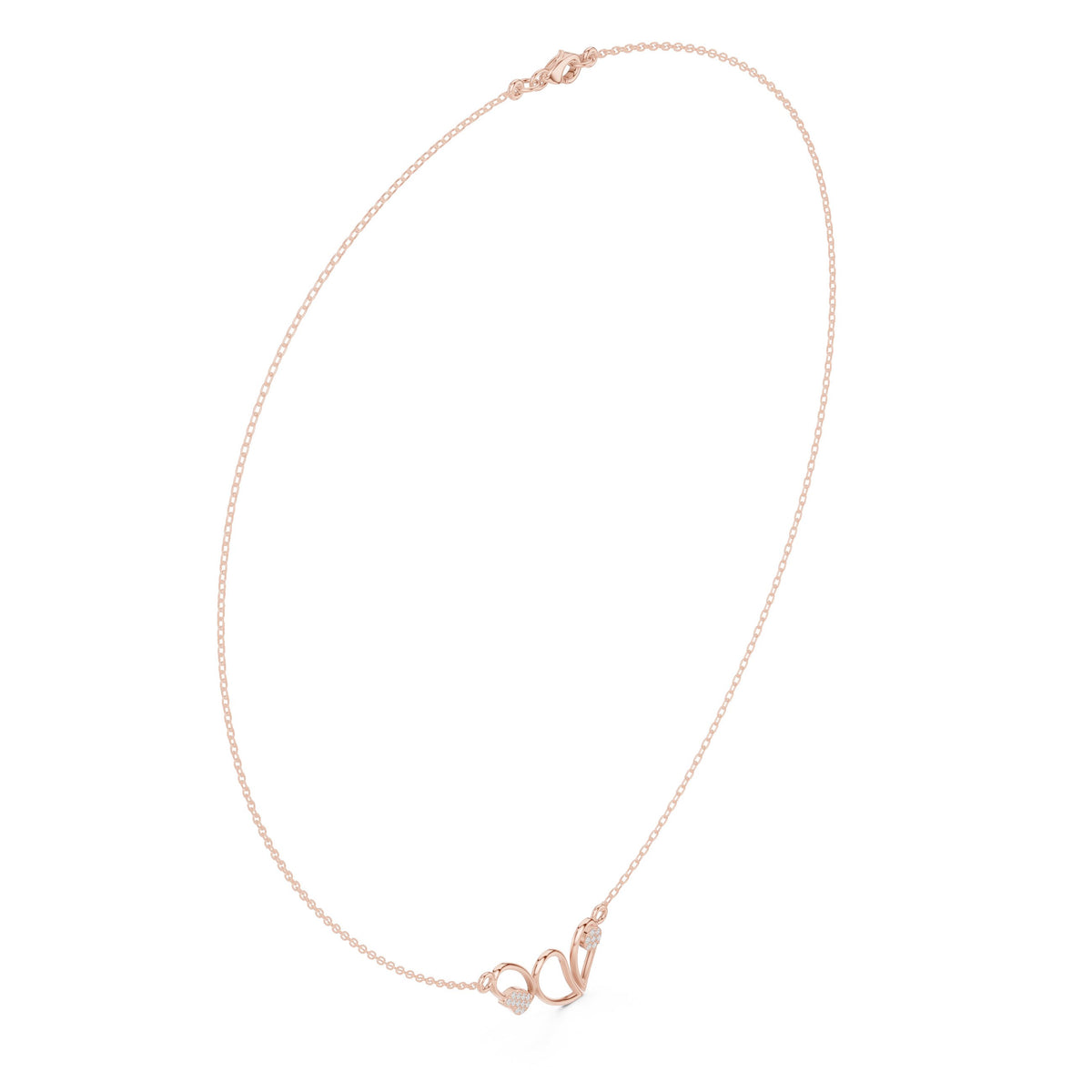 عقد بحلقة مفتوحة من ألماس الباڤيه in Rose Gold - VYKA Diamonds