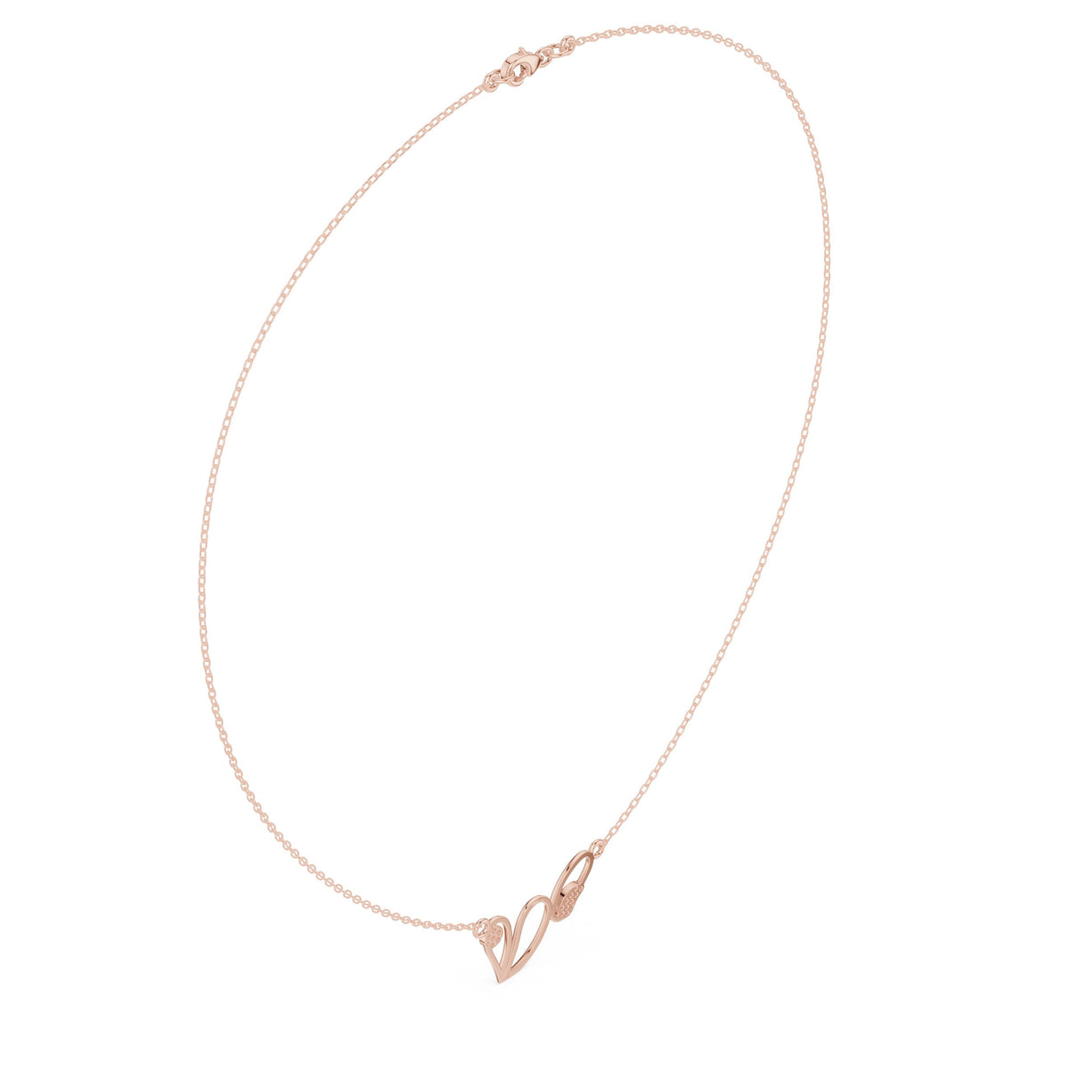 عقد بحلقة مفتوحة من ألماس الباڤيه in Rose Gold - VYKA Diamonds