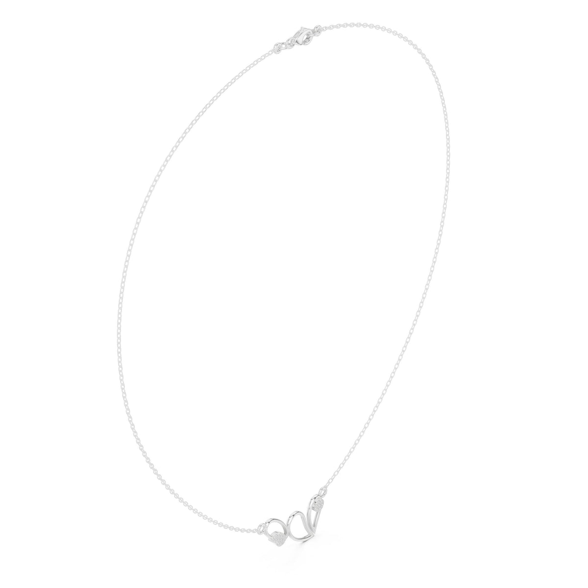عقد بحلقة مفتوحة من ألماس الباڤيه in White Gold - VYKA Diamonds