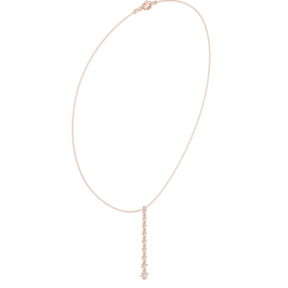 عقد لارييت بخط من الألماس المستدير in Rose Gold - VYKA Diamonds