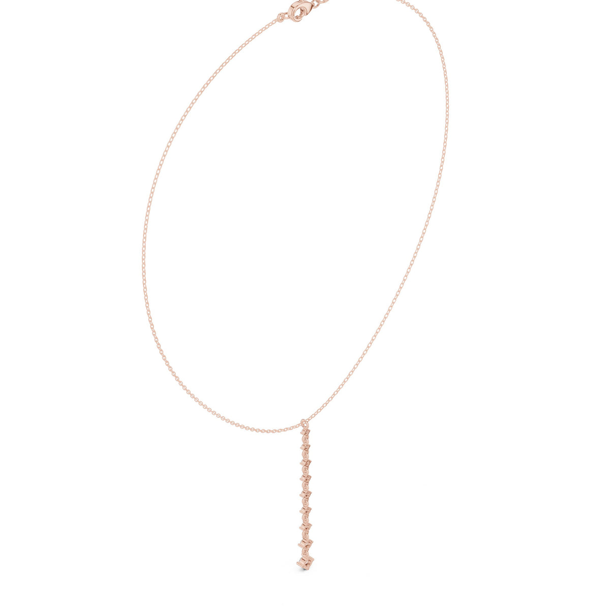 عقد لارييت بخط من الألماس المستدير in Rose Gold - VYKA Diamonds