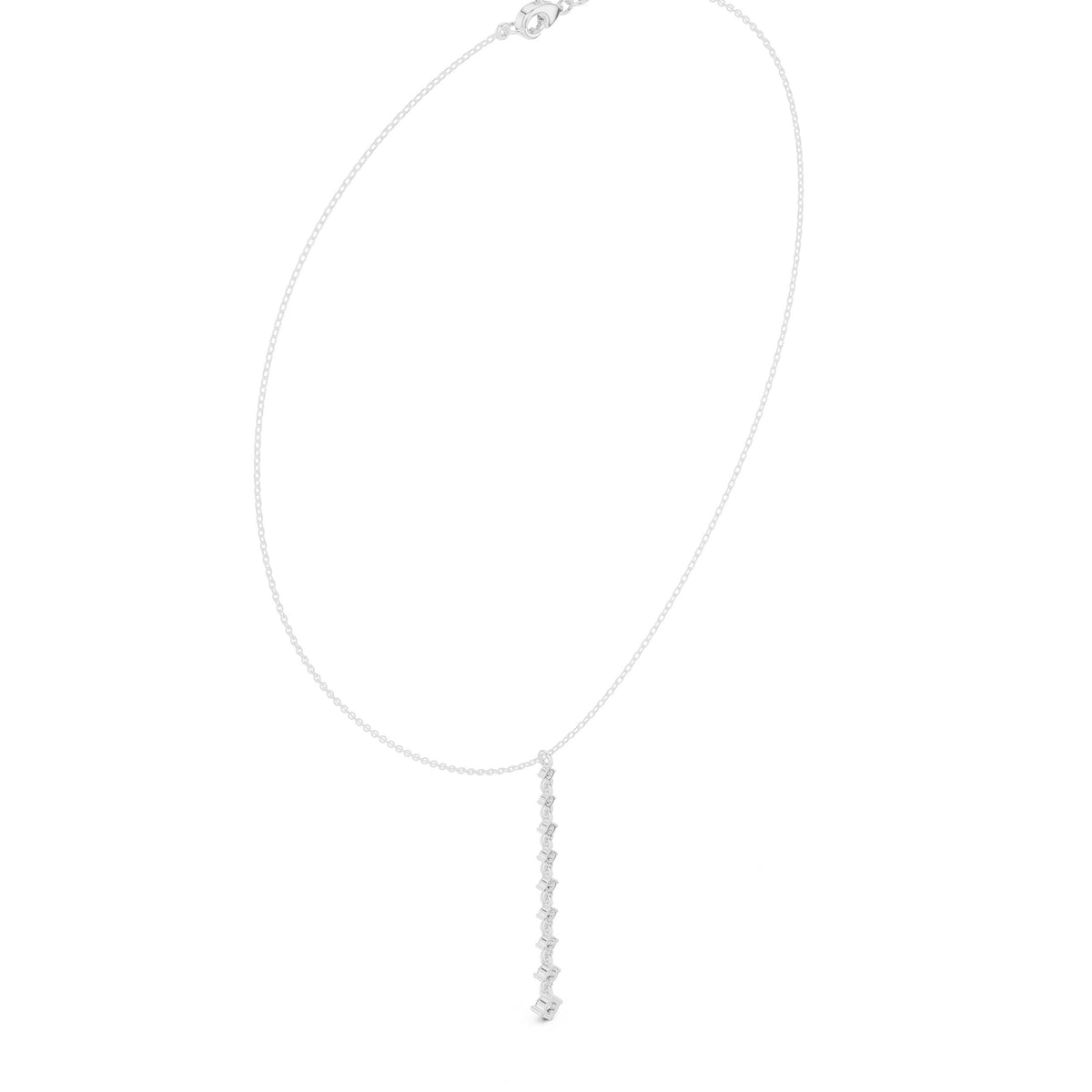 عقد لارييت بخط من الألماس المستدير in White Gold - VYKA Diamonds