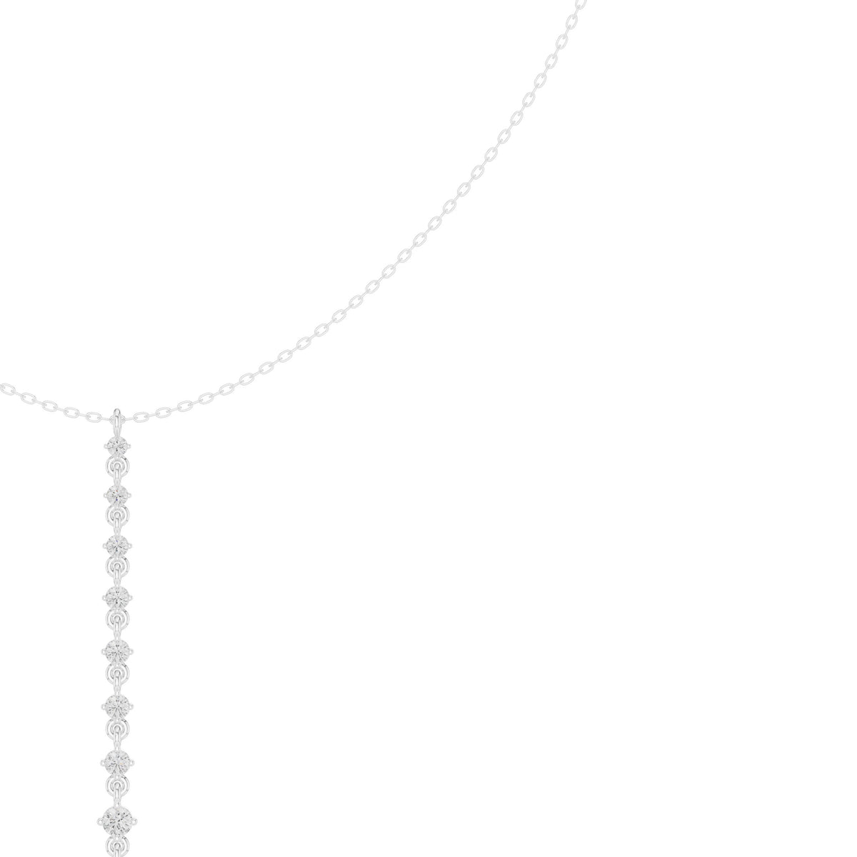 Round Diamond Line Lariat Necklace
