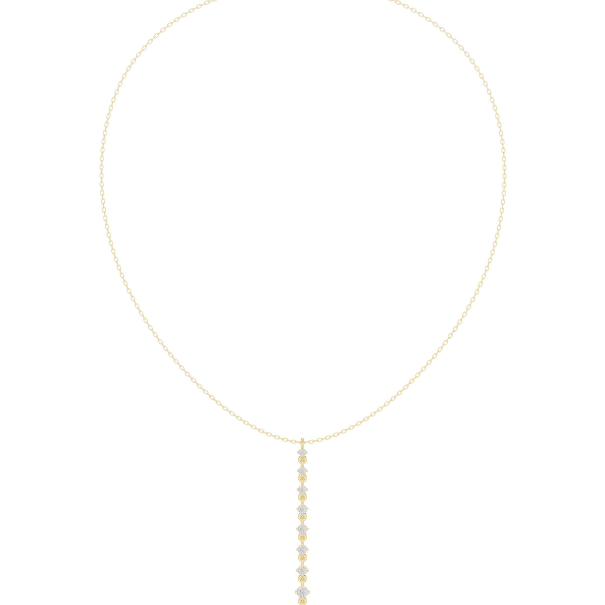 Round Diamond Line Lariat Necklace