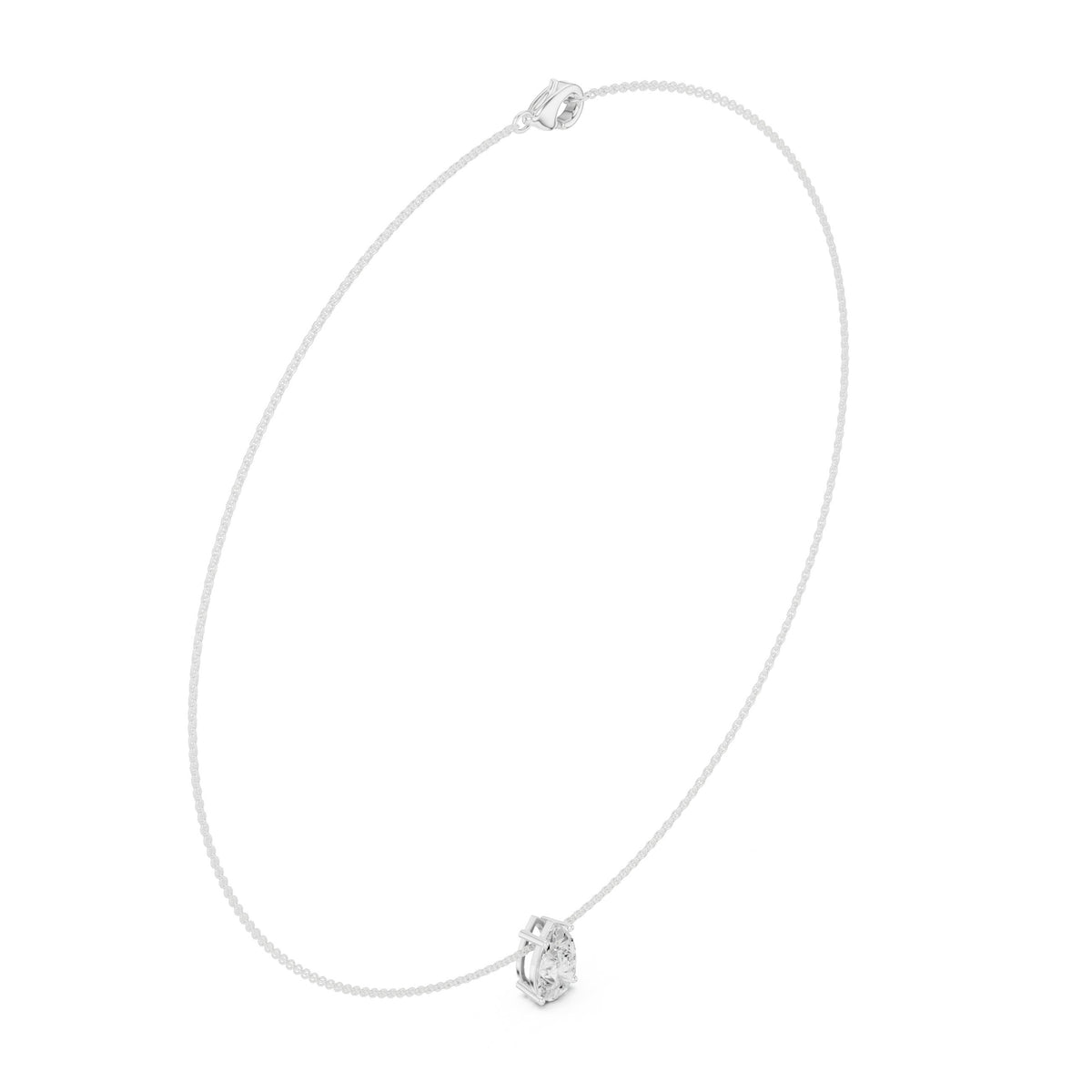 عقد سوليتير بألماسة كمثرى in White Gold - VYKA Diamonds