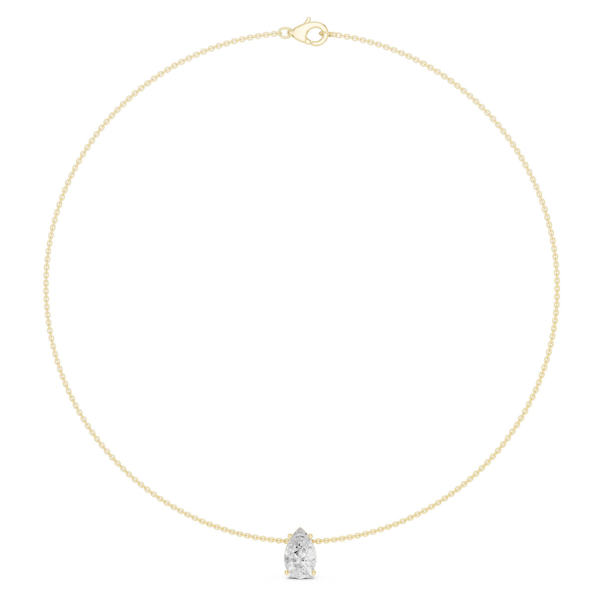 عقد سوليتير بألماسة كمثرى in Yellow Gold - VYKA Diamonds