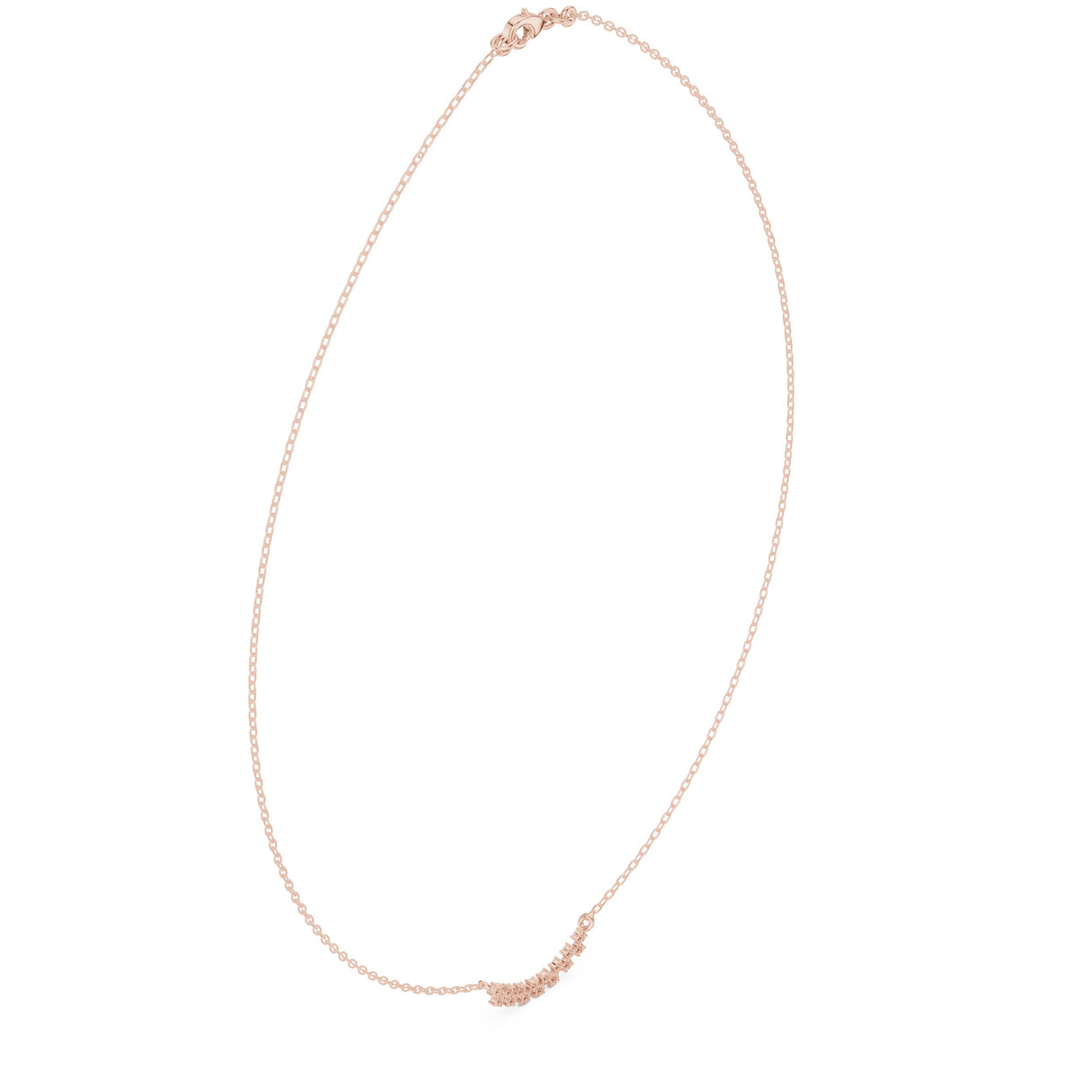 عقد بقضيب وتجمّع ألماس مستدير صغير in Rose Gold - VYKA Diamonds