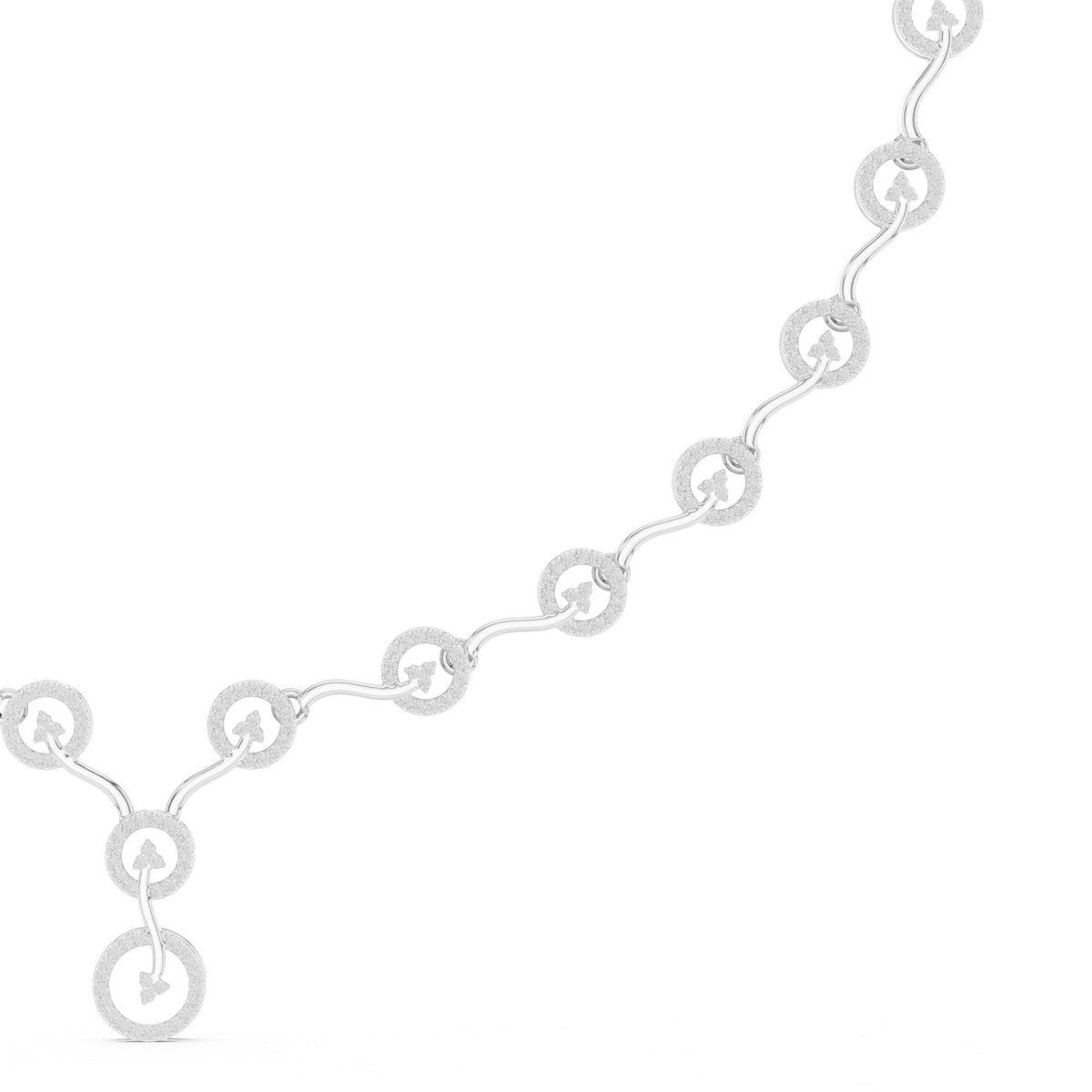 Scrollwork Pave V-Drop Diamond Necklace