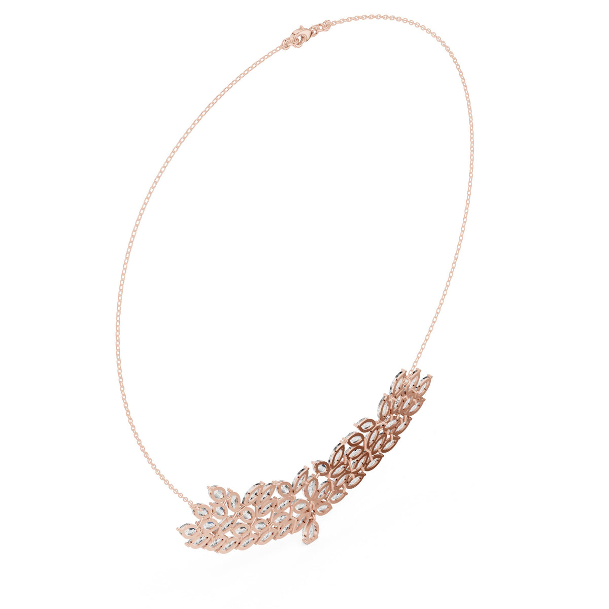 عقد بتجمّع أوراق من ألماس الماركيز in Rose Gold - VYKA Diamonds