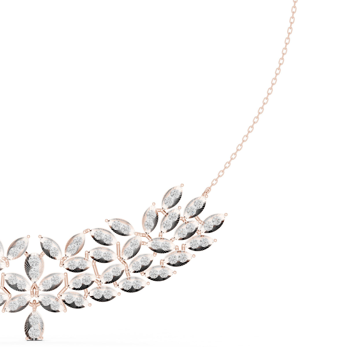 Marquise Diamond Leaf Cluster Necklace